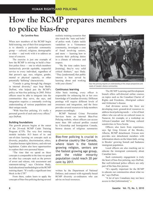 RCMP Gazette Human Rights and Policing - Alberta Hate Crimes ...