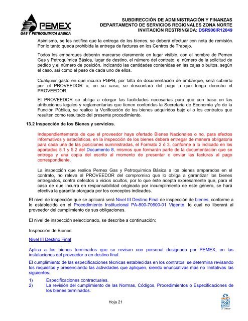 bases de licitación pública nacional - Pemex Gas y Petroquímica ...