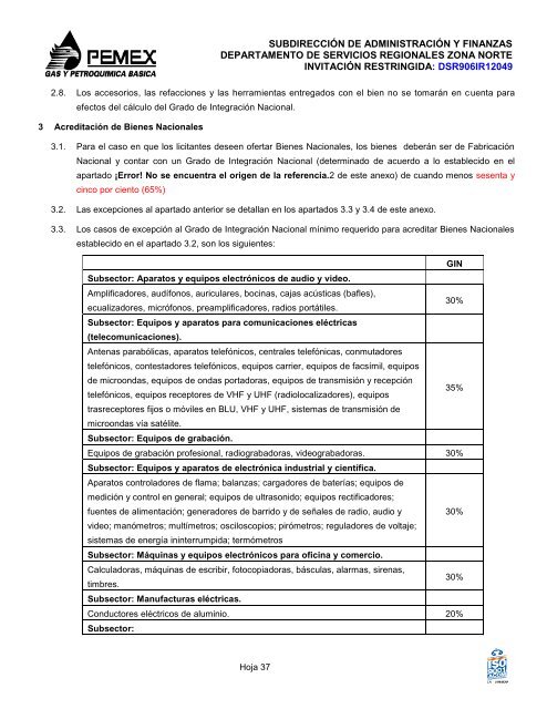 bases de licitación pública nacional - Pemex Gas y Petroquímica ...