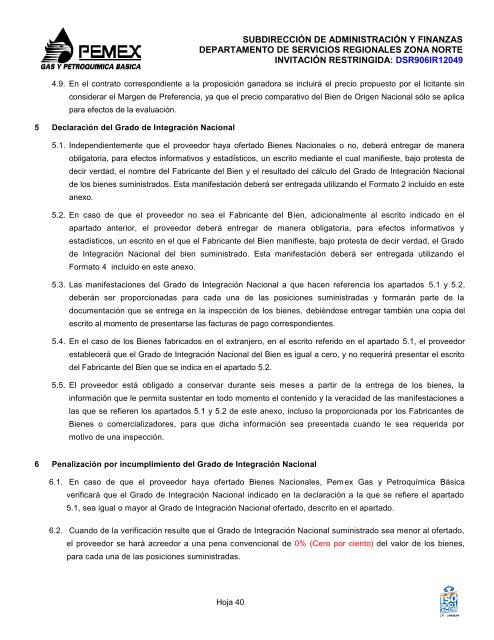 bases de licitación pública nacional - Pemex Gas y Petroquímica ...