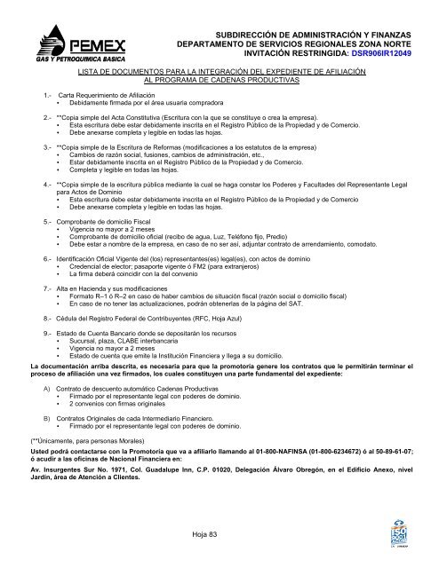 bases de licitación pública nacional - Pemex Gas y Petroquímica ...