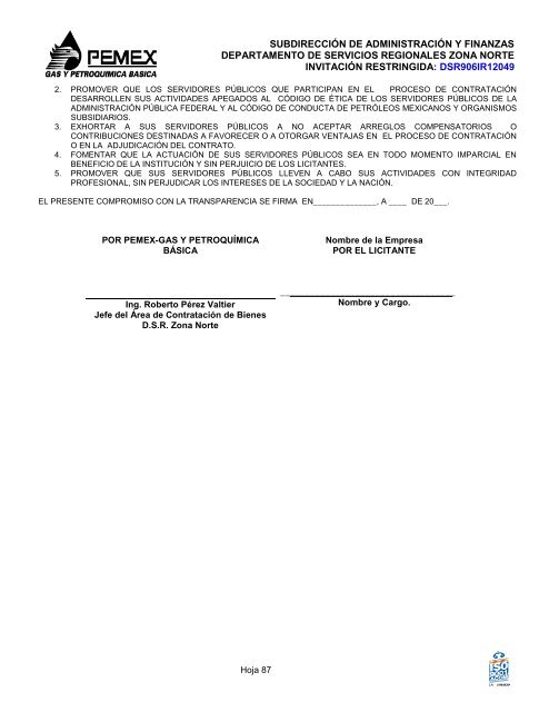 bases de licitación pública nacional - Pemex Gas y Petroquímica ...