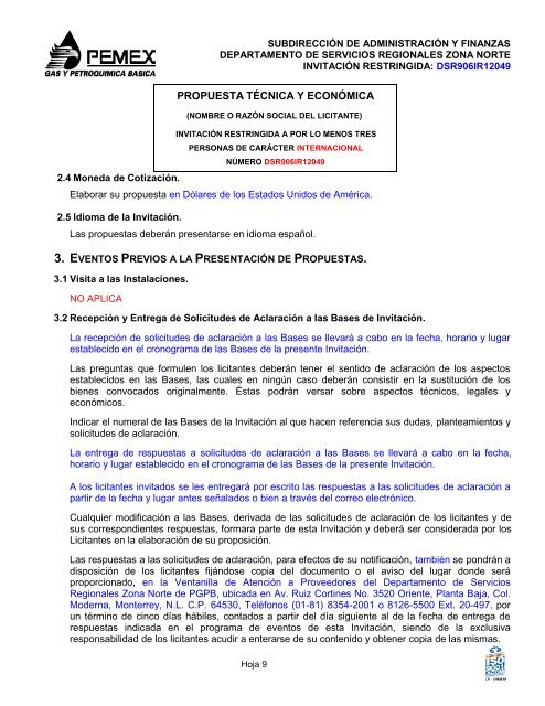 bases de licitación pública nacional - Pemex Gas y Petroquímica ...