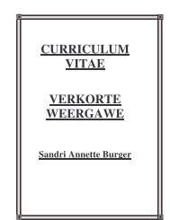 CURRICULUM VITAE VERKORTE WEERGAWE