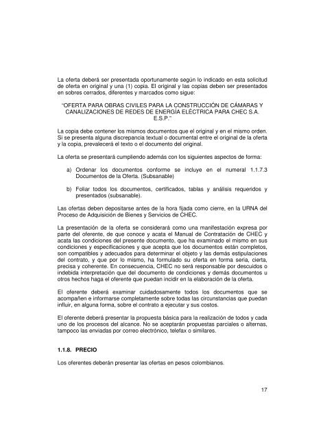 SUBGERENCIA DE TRANSMISIÃN Y DISTRIBUCIÃN ÃREA ... - Chec