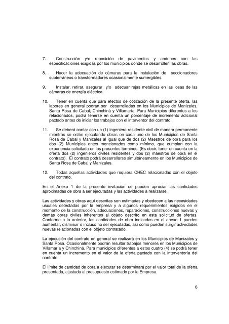 SUBGERENCIA DE TRANSMISIÃN Y DISTRIBUCIÃN ÃREA ... - Chec