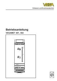 Betriebsanleitung - VEGAMET 601, 602 - VEGA Grieshaber KG