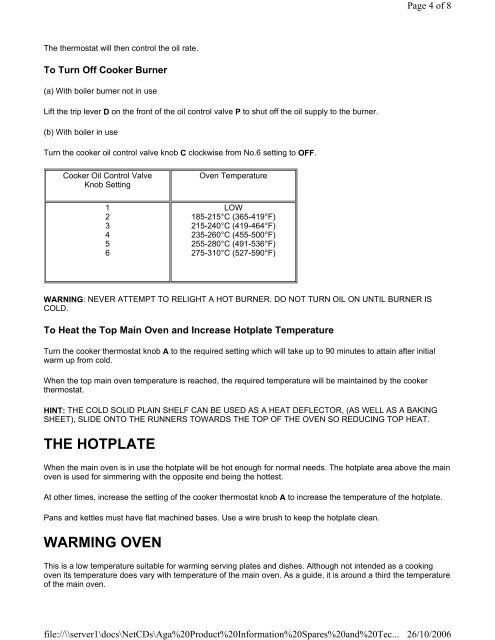 Users Instructions for Rayburn Heatranger 368K Central