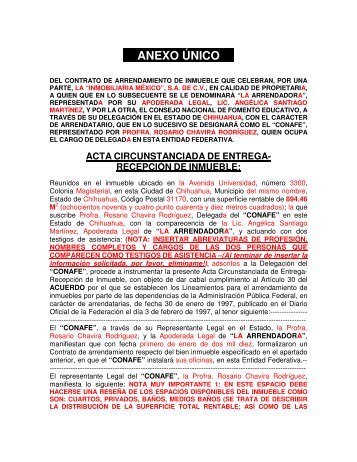 Acta circunstanciada nuevo arrendamiento persona ... - conafe.edu.mx