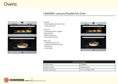 Lamona double 2024 tower fan oven