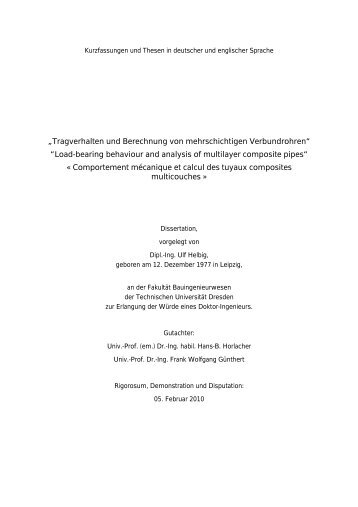 Thesen und Kurzfassung / Theses and Summary - Technische ...