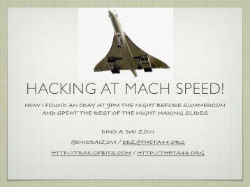 HACKING AT MACH SPEED! - Reverse Engineering Mac OS X