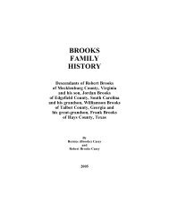 BROOKS FAMILY HISTORY - Interactive Family Histories