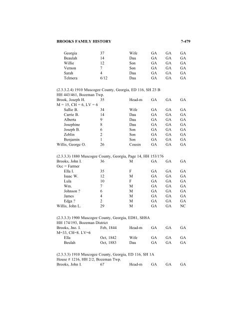 BROOKS FAMILY HISTORY - Interactive Family Histories