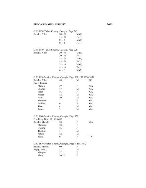 BROOKS FAMILY HISTORY - Interactive Family Histories