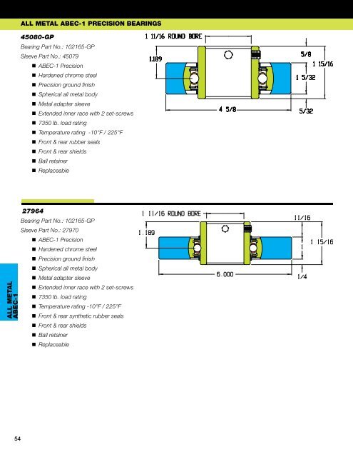 Metal ABEC-1 Precision Bearings - Heinrich Brothers