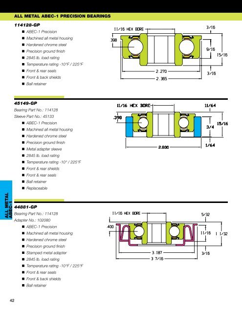 Metal ABEC-1 Precision Bearings - Heinrich Brothers