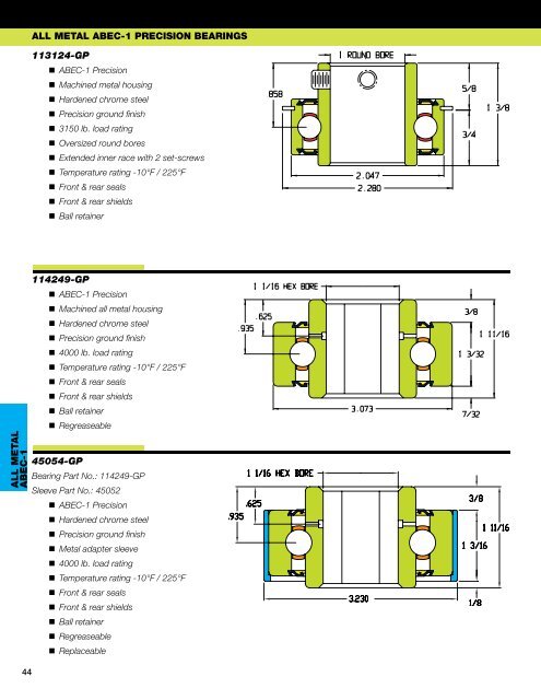 Metal ABEC-1 Precision Bearings - Heinrich Brothers