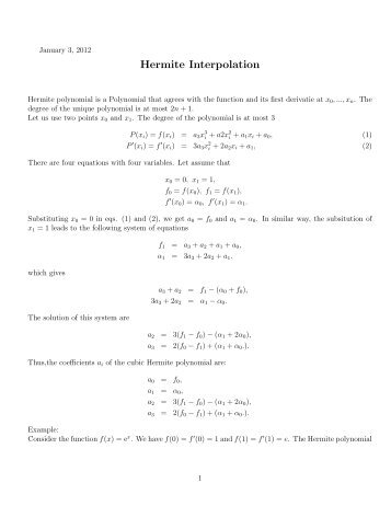 Hermite Interpolation
