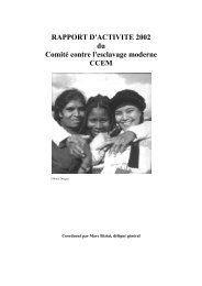 RAPPORT D'ACTIVITE 2002 - ComitÃ© contre l'esclavage moderne