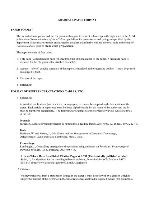 Paper Format Examples
