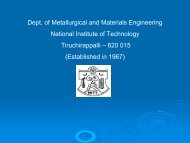 Dept. of Metallurgical and Materials Engineering National Institute of ...