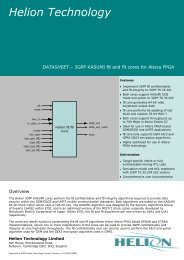 Helion Kasumi (f8 f9 UEA1 UIA1) IP core for Altera FPGA