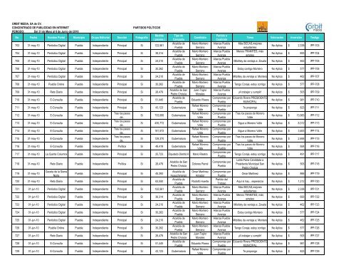 Monitoreo de Publicidad en Internet (Reporte detallado)