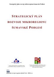 Strategický plán rozvoje mikroregionu šumavské podlesí - Strakonice