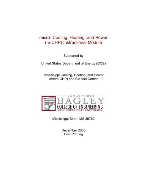 Micro Cooling Heating And Power M Chp Instructional Module