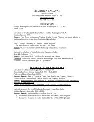 Resume - OU College of Law - University of Oklahoma