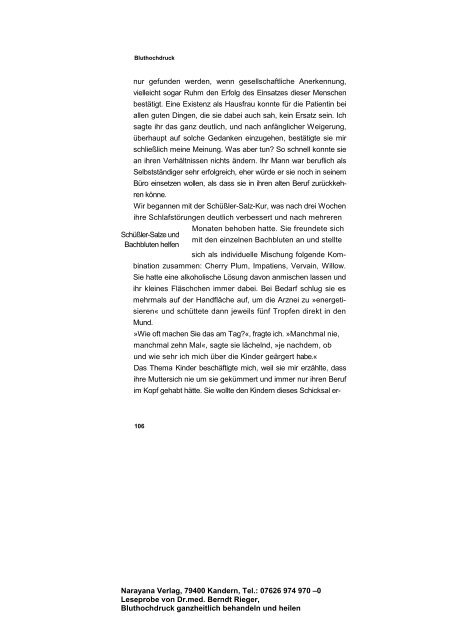 Berndt Rieger Bluthochdruck - Homöopathie Bücher, Narayana ...