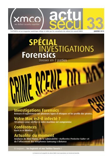 33 : SpÃ©cial Investigations Forensics - XMCO