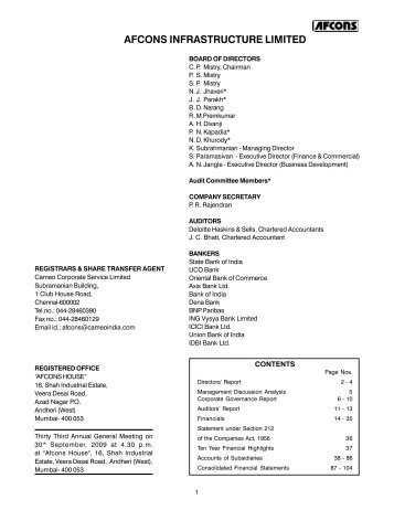 Afcon Notice 2007 - Afcons Infrastructure Ltd.