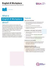 What is about? English @ Workplace English @ Workplace - WDA