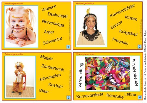 Reizwortkartei Karneval - Zaubereinmaleins