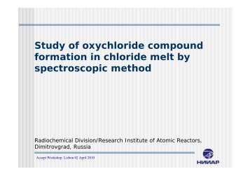 Study of oxychloride compound formation in chloride melt ... - ACSEPT