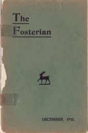 Fosterian Magazine â Christmas 1933 - Old Fosterians and Lord ...
