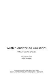 Written Answers to Questions - the Northern Ireland Assembly Archive