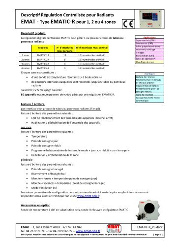 Type EMATIC-R pour 1, 2 ou 4 zones