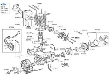 ESPLOSO MOTOSEGA BG 38 - TAV A