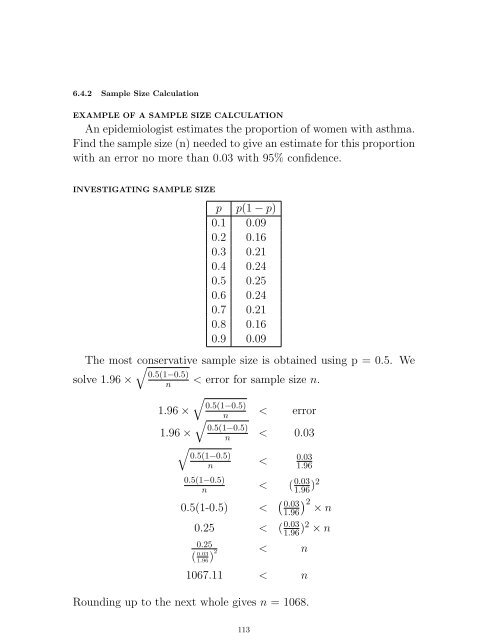 Course Notes - Department of Mathematics and Statistics