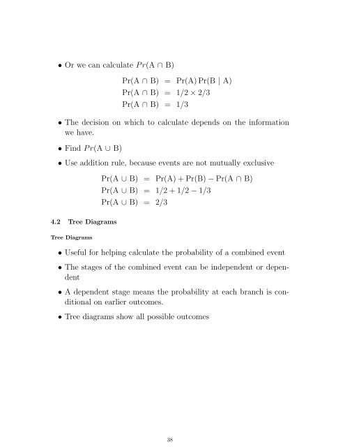 Course Notes - Department of Mathematics and Statistics