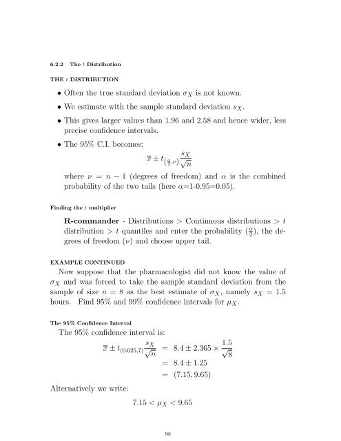 Course Notes - Department of Mathematics and Statistics