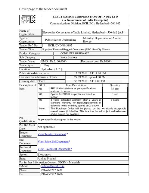 ELECTRONICS CORPORATION OF INDIA LIMITED