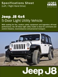 J8 Spec Sheet - 5-Door Utility - Jeep J8