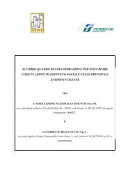 Accordo Quadro ANCI/FS - Ferrovie dello Stato Italiane