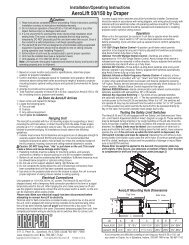 AeroLift 50 & 150 110V Instructions - Draper, Inc.