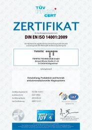 Zertifikat Nummer DIN EN ISO 14001:2009 (PDF - Twintec