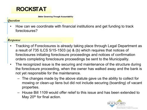 Analysis - the City of Rockford